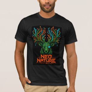 T-shirt Néo Nature Circuit Graphique de Bois de Cerf Cyber