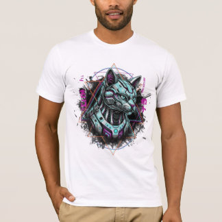 T-shirt Neo-Tokyo Vapor Cyber Cat | Android Dreams Robotic