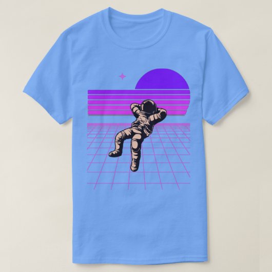 T-shirt Neon 80s Retro Spaceman Design (Design devant)