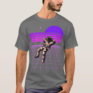 T-shirt Neon 80s Retro Spaceman Design