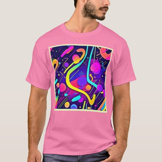 T-shirt Neon Abstrait Shape Art (Devant)