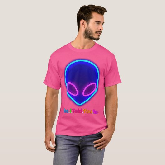 T-shirt Neon Alien Head (Devant entier)