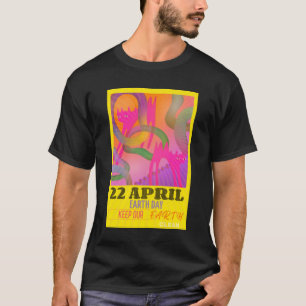 T-shirt Neon Art Abstrait moderne pour le Jour des terres