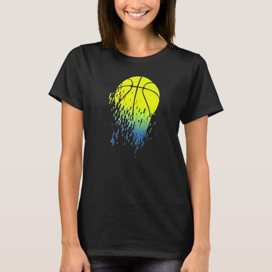 T-shirt Neon Basketball Glitch (Devant)