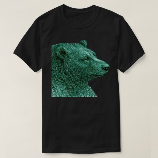 T-shirt Neon Bear Line Art | Modern Wildlife Illustration (Design devant)