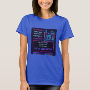 T-shirt NEON BOUNCE HOUSE ANNIVERSAIRE FÊTE Location gonfl