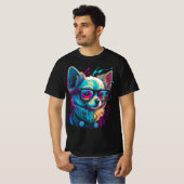 T-shirt Neon Chihuahua dans les lunettes de soleil Cool Ch (Devant entier)