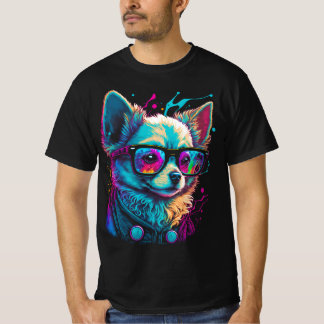 T-shirt Neon Chihuahua dans les lunettes de soleil Cool Ch