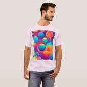 T-shirt Neon Cosmos Design abstrait (Devant entier)
