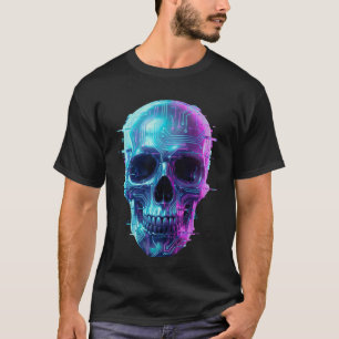 T-Shirt Néon Cyber Crâne Dark Aesthetic – Futurist