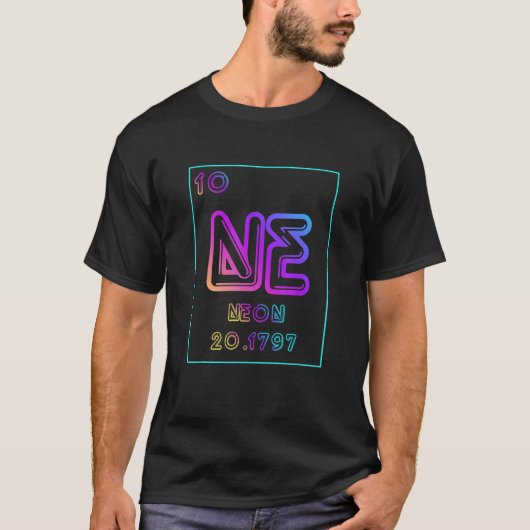 T-shirt Neon Element Of The Chemistry Periodic Table For S (Devant)