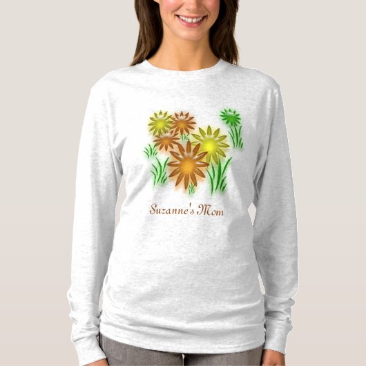 T-shirt - Neon Flowers with text (Voorkant)
