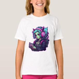 T-shirt Neon gamer fille