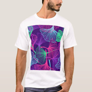 T-shirt Neon Gingko Feuilles : Floral brillant.