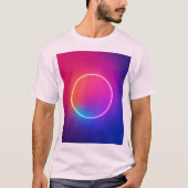 T-shirt Neon Glow Circle Abstract Art (Devant)