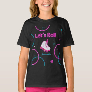 T-shirt Neon Glow Roller Skating Roll Anniversaire