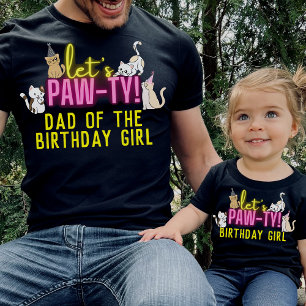 T-shirt Neon Glow rose Faisons pawty mignons Chats Anniver