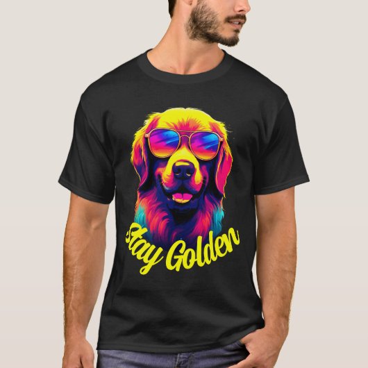 T-shirt Neon Golden Retriever (Devant)