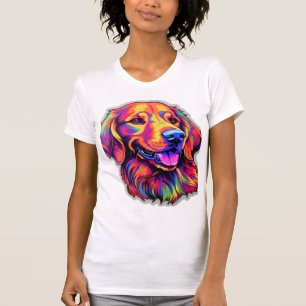 T-shirt Neon Golden Retriever