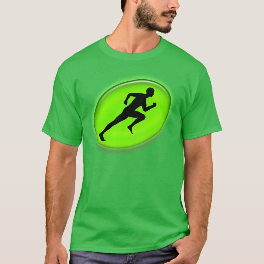 T-shirt Neon Green Man Running Personalrainer Sports gift (Devant)