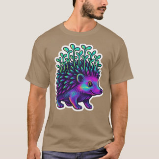 T-shirt Neon Microgreen Hedgehog Psychedelic Animal Art Mi