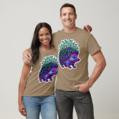 T-shirt Neon Microgreen Hedgehog Psychedelic Animal Art Mi (Unisexe)