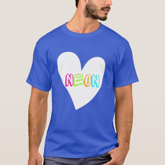 T-shirt Neon Neon Heart WHT (Devant)