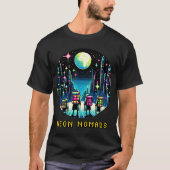 T-shirt Neon Nomads - Cyberpunk Pixel Art Travel Design (Devant)