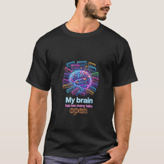 T-shirt néon "onglets du navigateur Funny Brain" -