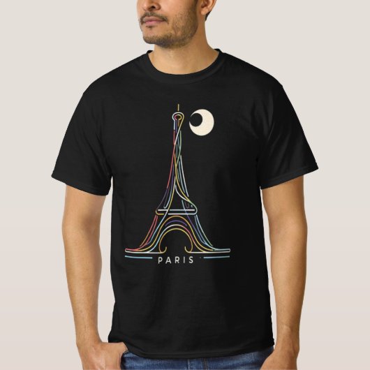 T-shirt Neon Paris Glow (Devant)