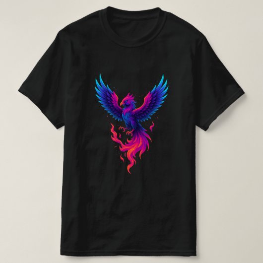 T-shirt Neon Phoenix Rebirth – Vibrant Mythical Firebird  (Design devant)