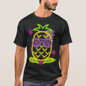 T-shirt Neon Pineapple Summer Vibes Design (Devant)