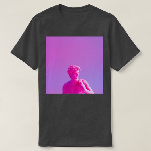 T-shirt Neon purple vaporwave sculpture (Design devant)