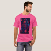 T-shirt Neon Queen of Hearts — Synthwave rétro-futuriste (Devant entier)