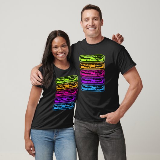 T-shirt Neon Rainbow Bacon Lover (Unisexe)