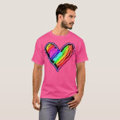 T-shirt Neon Rainbow Heart Edm (Devant entier)