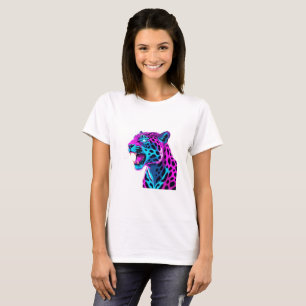 T-shirt Neon Retro Jaguar - Vibrant Synthwave 80s Animal D