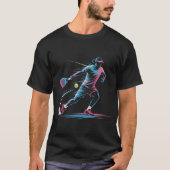 T-shirt Neon Retro Padel Player T-Shirt, 80s Style Padel T (Devant)