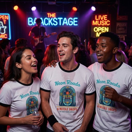 T-shirt Neon Roads & Needle Drops