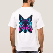 T-shirt Neon Robotique Fox Face Art (Dos)
