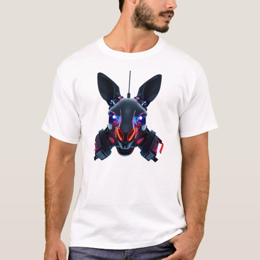 T-shirt Neon Robotique Kangaroo Face Art (Devant)