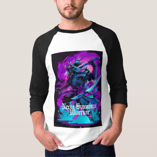 T-shirt Neon Samurai : Un cyber guerrier du futur (Devant)