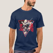 T-shirt Neon Shadow Ninja - Dynamic Japanese Warrior Art (Devant)