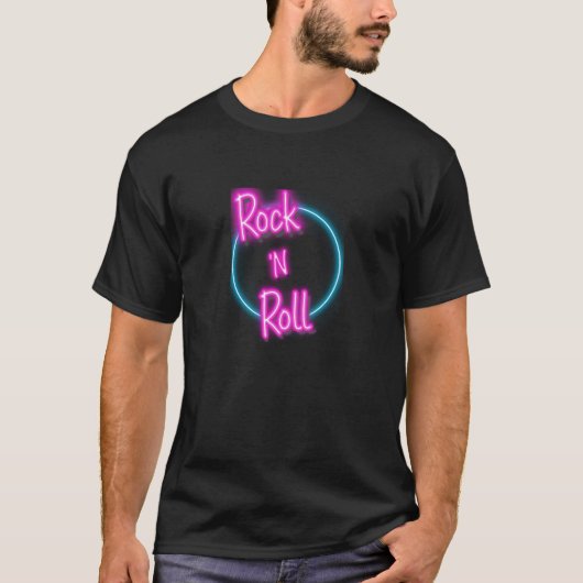 T-shirt Neon Sign-Rock 'n Roll (Devant)