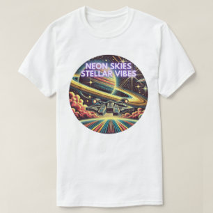T-shirt Neon Skis Stellar Vibes Space Odyssey