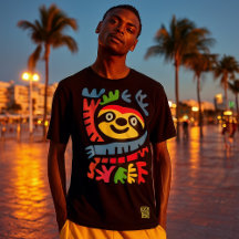 Neon Sloth Art - Coloré Pop Jungle Design animal