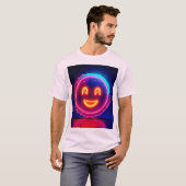 T-shirt Neon Smile: Bright Happy Glow Design (Devant entier)