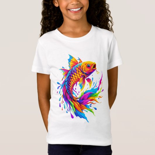 T-Shirt Neon Splash Koi Fish (Devant)
