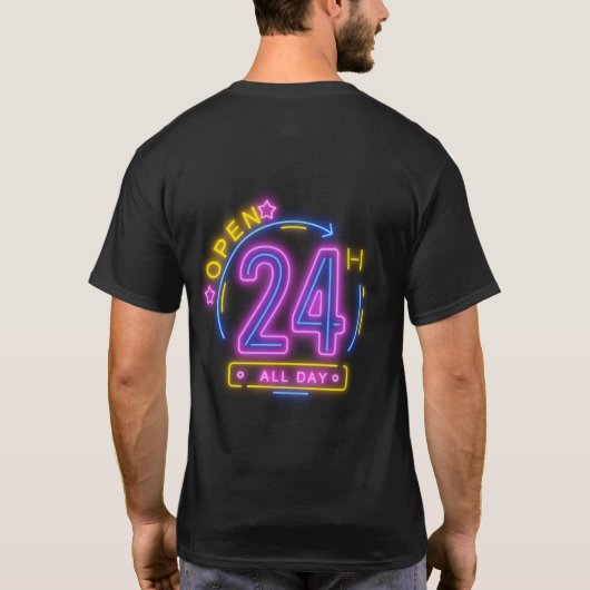T-shirt Neon Stores ouvert 24h/24 Cling Templet (Dos)