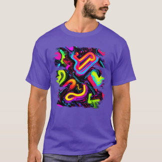 T-shirt Neon Style 80s Retro Party Color Glow friends
